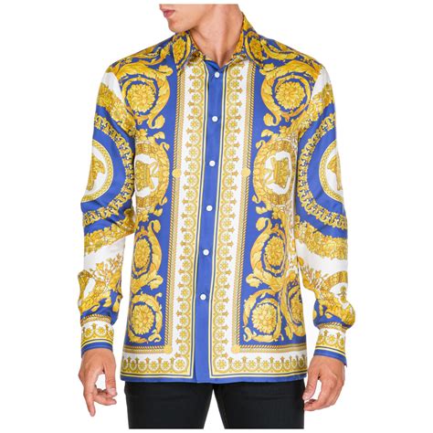 versace dress shirts men|Versace long sleeve shirt men.